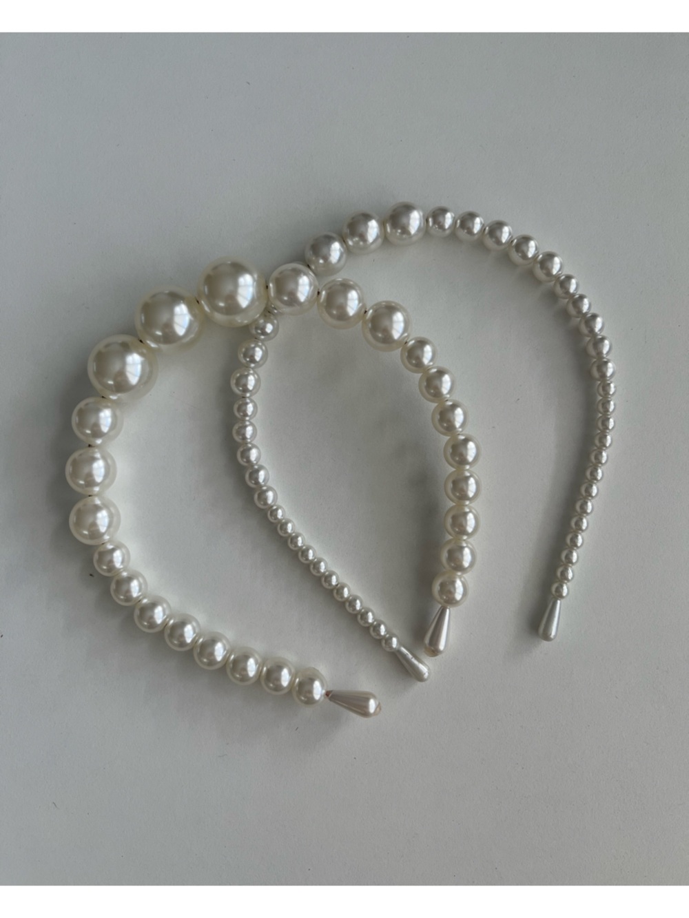 Pearl Beaded Headbands- White Faux Pearls